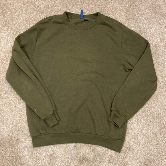 Divided Medium Crew Neck Navy Green Sweatshirt - Picture 1 of 3